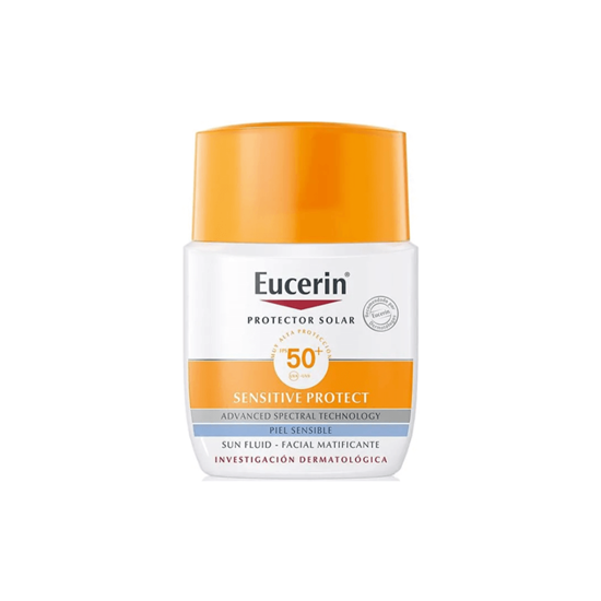 Imagen de Protector solar facial fluido matificante para piel sensible Eucerin Sensitive Protect FPS 50+ 50ml