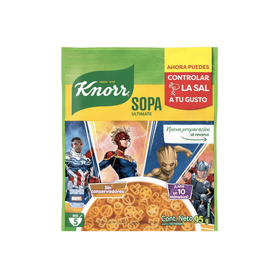 Imagen de Sopa preparada Knorr Sopa Ultimate héroes Marvel 95g