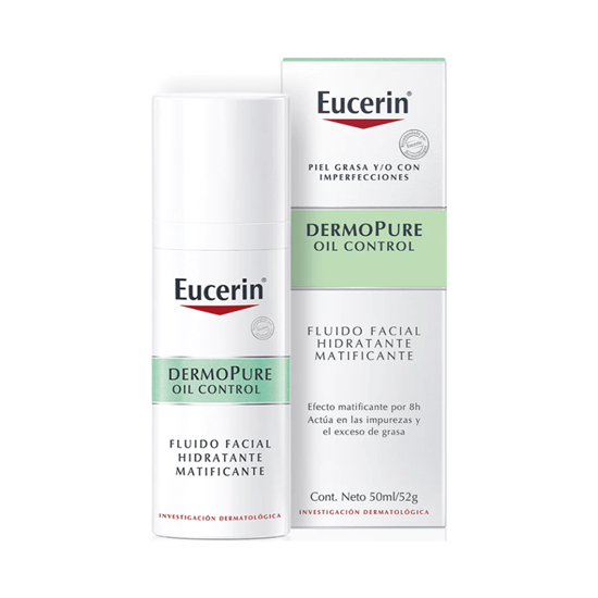 Imagen de Fluido facial hidratante matificante para piel grasa y/o con imperfecciones Eucerin DermoPure Oil Control 50ml