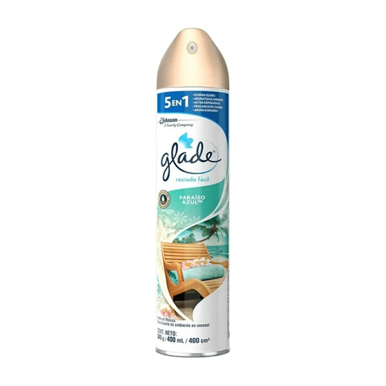Imagen de Aromatizante de ambiente en aerosol Glade Paraíso Azul 400ml (357g)