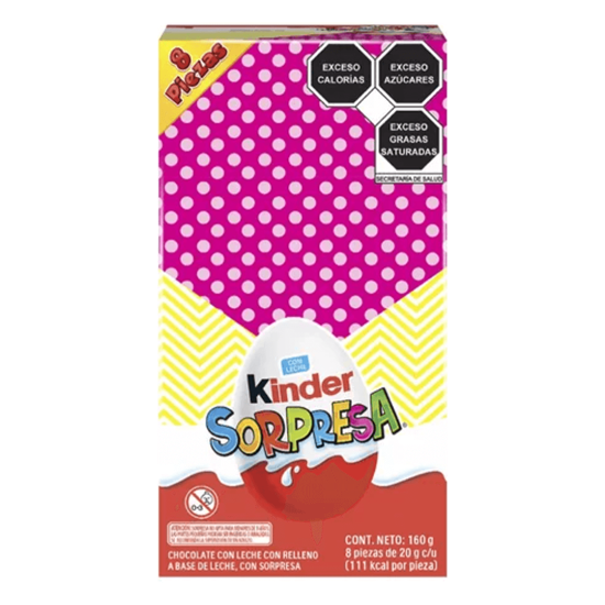 Imagen de Chocolate huevo Kinder Sorpresa con una sorpresa de Barbie 8 pzas de 20g (160g)