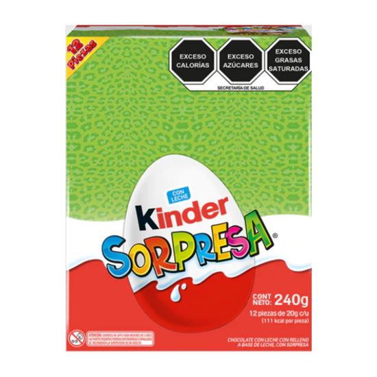 Imagen de Chocolate huevo Kinder Sorpresa con un animal sorpresa 12 pzas de 20g (240g)
