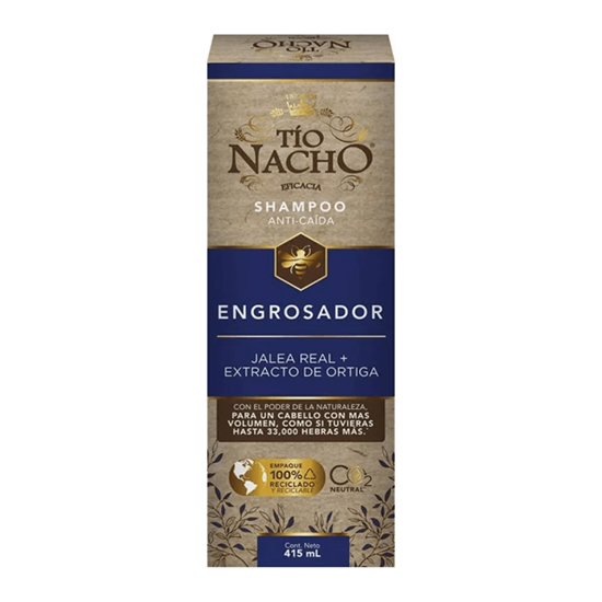 Imagen de Shampoo anti-caída con jalea real + extracto de ortiga Tío Nacho Engrosador 415ml