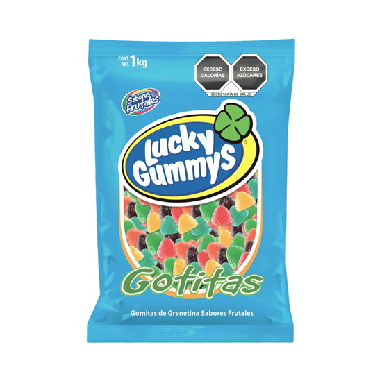 Imagen de Gomitas de sabores frutales Lucky Gummys Gotitas 1kg