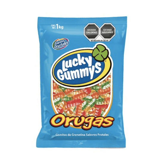 Imagen de Gomitas de sabores frutales Lucky Gummys Orugas 1kg