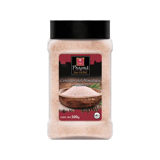 Imagen de Sal rosa molida Cristales del Himalaya Condimento Pragná 500g