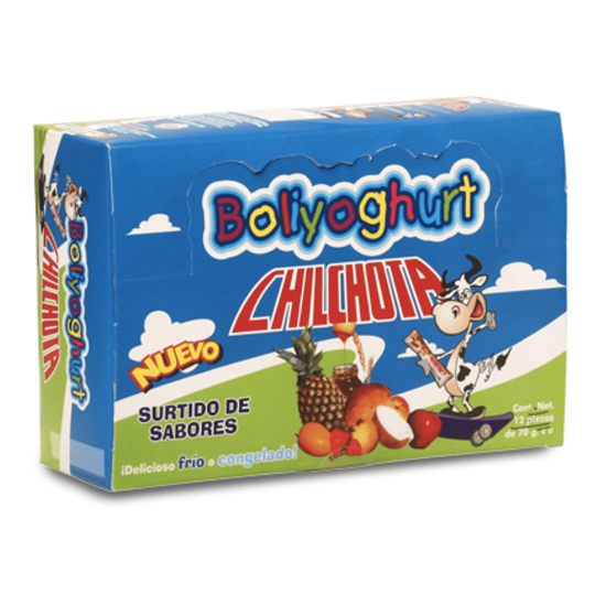 Imagen de Boli de yoghurt surtido de sabores frutales Chilchota Boliyoghurt 12 pzas de 70g c/u (840g)