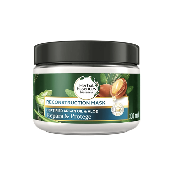 Imagen de Mascarilla capilar reconstructiva con aceite de argán y aloe Herbal Essences Bio:Renew Repara & Protege 300ml