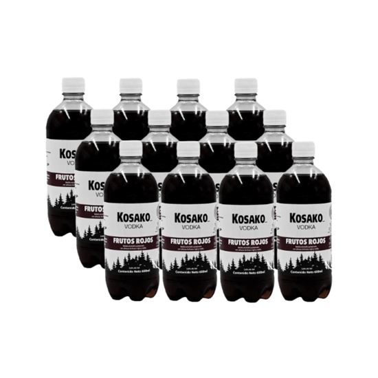 Imagen de Bebida preparada con vodka y refresco sabor frutos rojos Kosako paquete con 12 botellas de 600ml c/u