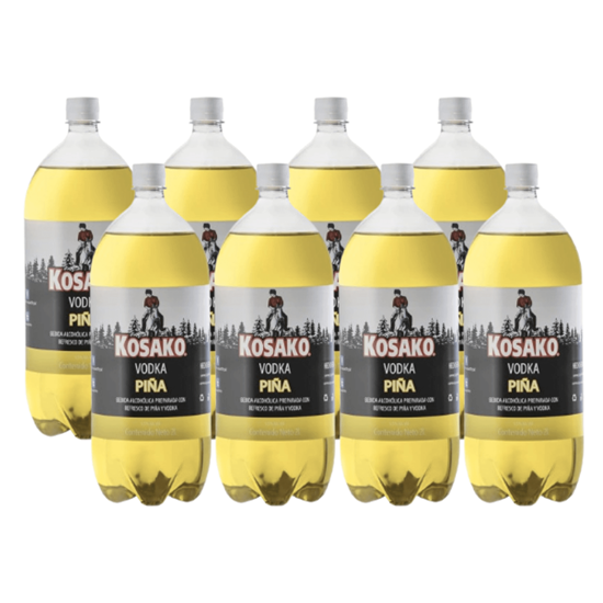 Imagen de Bebida preparada con vodka y refresco sabor piña Kosako paquete con 8 botellas de 2L c/u