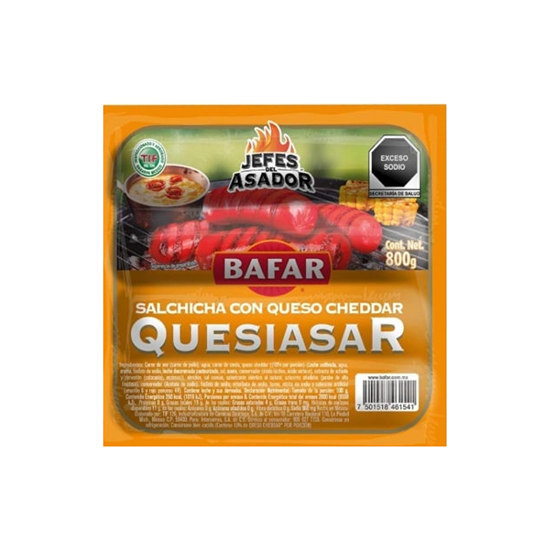 Imagen de Salchicha para asar con queso cheddar Bafar 800g