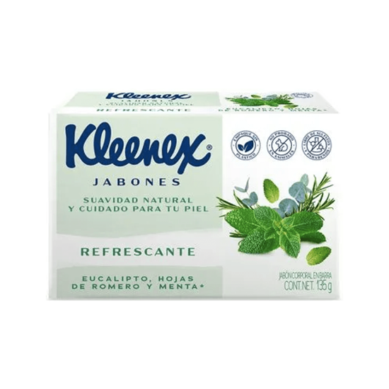 Imagen de Jabón corporal en barra eucalipto, hojas de romero y menta Kleenex Refrescante 135g
