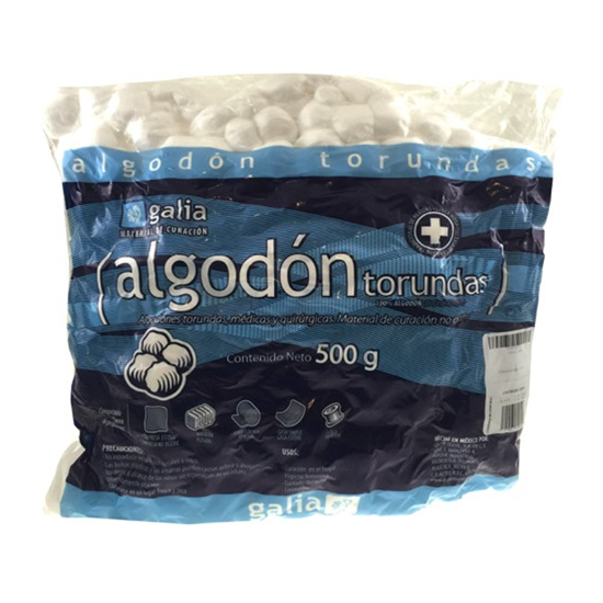 Imagen de Torundas médicas y quirúrgicas de algodón Galia 500g