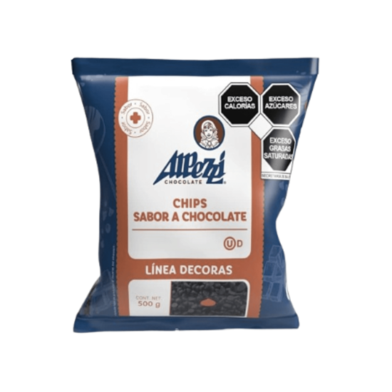 Imagen de Chips sabor chocolate color negro Alpezzi Línea Decoras 500g
