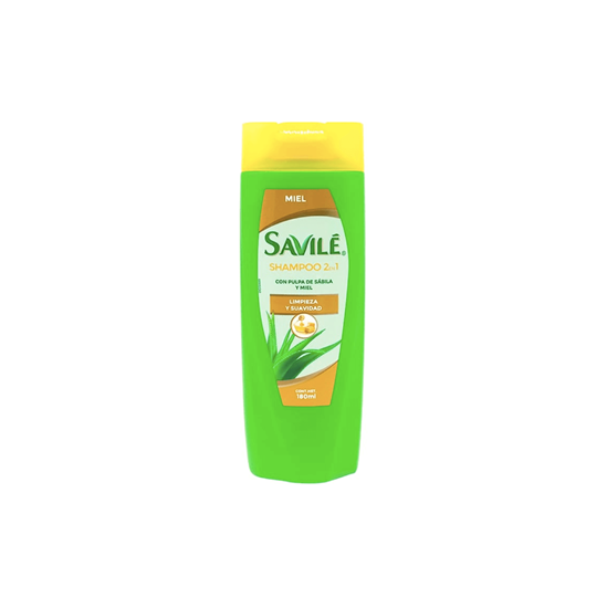 Imagen de Shampoo 2 en 1 con pulpa de sábila y miel Savilé Limpieza y Suavidad 180ml