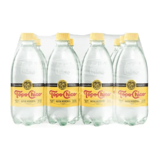 Imagen de Agua mineral natural carbonatada Topo Chico paquete con 12 botellas de 600ml c/u