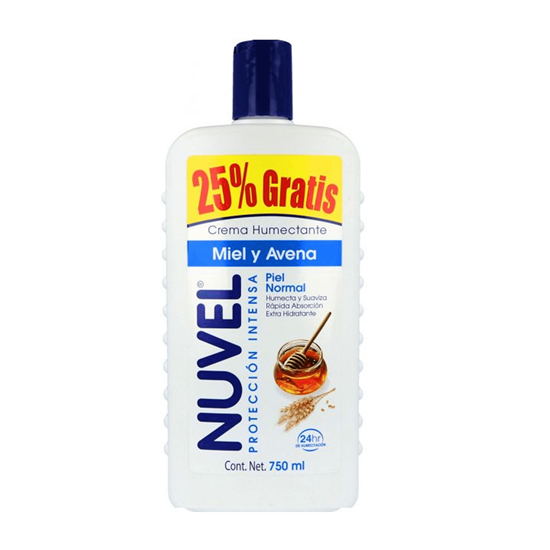Imagen de Crema corporal humectante con miel y avena para piel normal Nuvel Protección Intensa 750ml