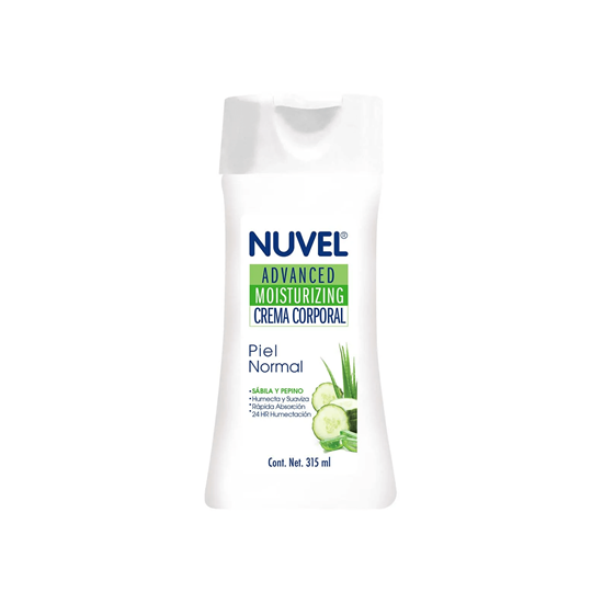 Imagen de Crema corporal hidratante para piel normal NUVEL Advanced Moisturizing Sábila y Pepino 315ml