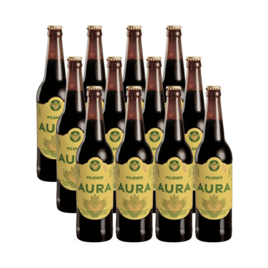 Imagen de Cerveza artesanal mexicana pilsner Aura pack de 12 botellas de 355ml c/u
