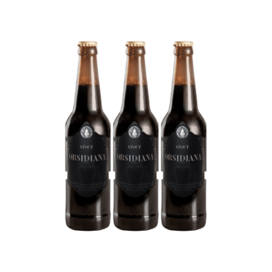 Imagen de Cerveza artesanal mexicana Stout Obsidiana pack de 3 botellas de 355ml c/u