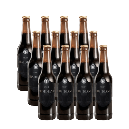 Imagen de Cerveza artesanal mexicana Stout Obsidiana pack de 12 botellas de 355ml c/u