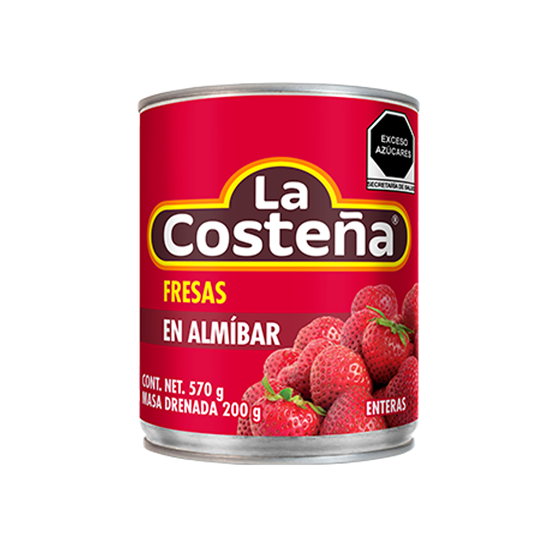 Imagen de Fresas enteras en almíbar La Costeña en lata 570g