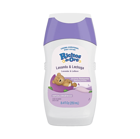 Imagen de Crema corporal hipoalergénica para bebé Ricitos de Oro Aroma Relajante Lavanda & Lechuga 250ml