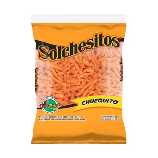 Imagen de Botana de maíz sabor chile y queso Sol Solchesitos Chuequito mayoreo 3kg