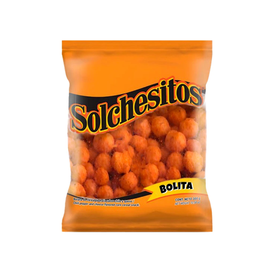 Imagen de Botana de maíz sabor chile y queso Sol Solchesitos Bolita 300g