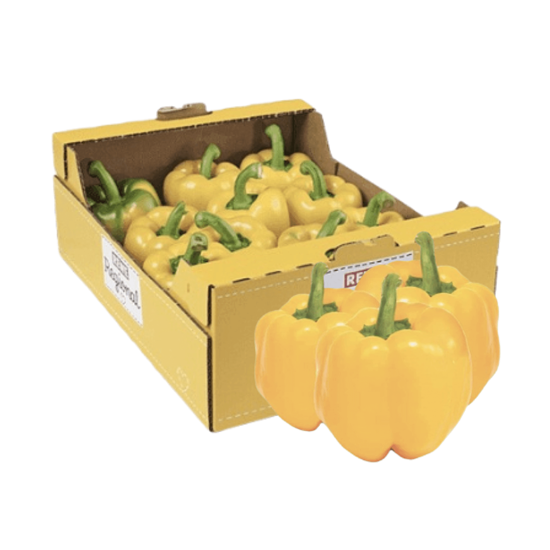 Imagen de Pimiento morrón amarillo de primera por caja (10kg aprox.)