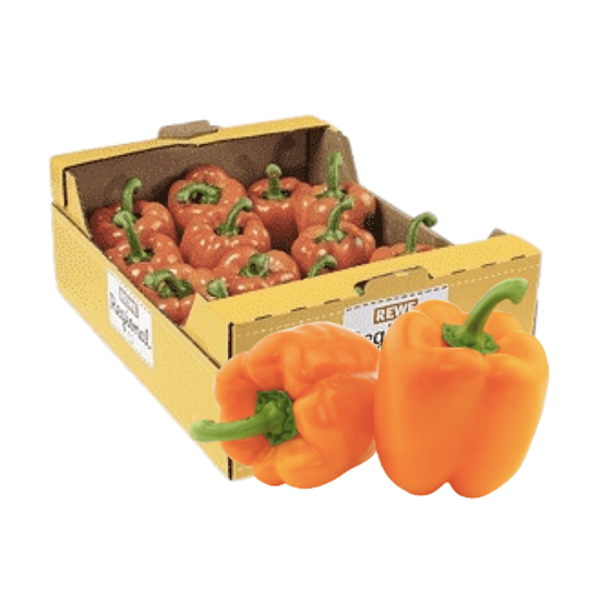 Imagen de Pimiento morrón naranja de primera por caja (10kg aprox.)