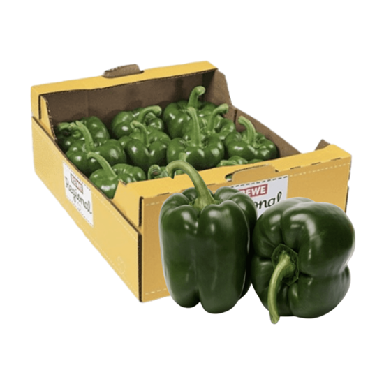 Imagen de Pimiento morrón verde de primera por caja (10kg aprox.)