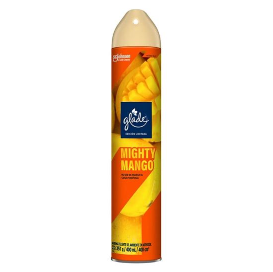 Imagen de Aromatizante de ambiente en aerosol Glade Mighty Mango (mango y coco tropical) 400ml (357g)