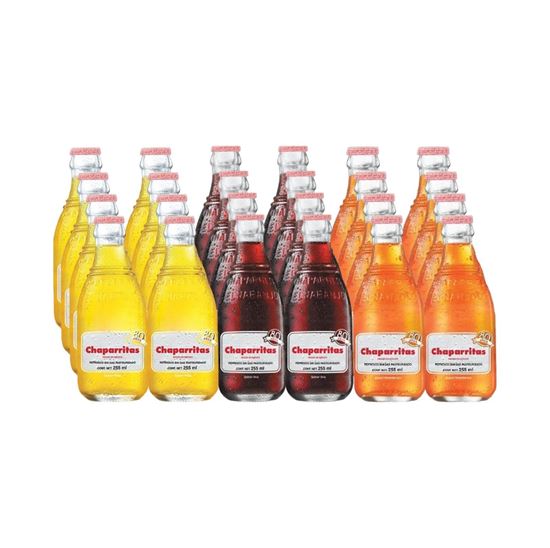 Imagen de Refresco sin gas sabores surtidos Chaparritas paquete con 24 botellas de PET de 250ml c/u