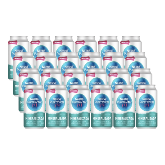 Imagen de Agua purificada mineralizada Nestlé Pureza Vital en lata 24 pzas de 355ml c/u