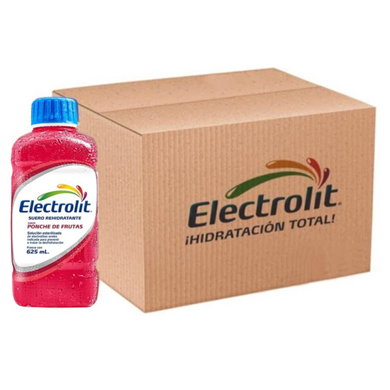 Imagen de Suero rehidratante Electrolit sabor ponche de frutas caja con 12 pzas de 625ml c/u