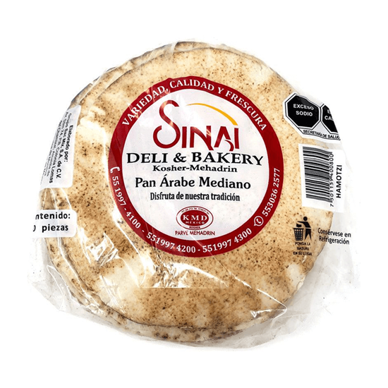 Imagen de Pan pita (árabe) mediano kosher Sinaí 10 pzas