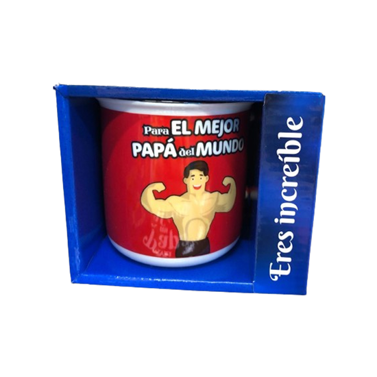 Imagen de Taza de porcelana con frase “Para el mejor papá del mundo” edición Día del Padre Maki Home (360ml)