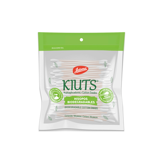Imagen de Hisopos (cotonetes) biodegradables de algodón Jaloma Kiuts 150 pzas