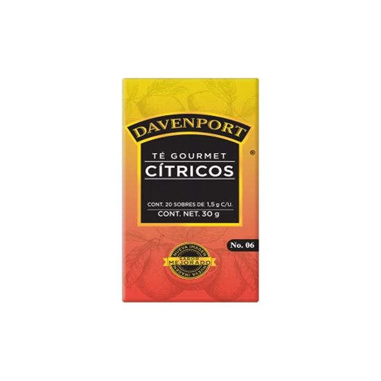 Imagen de Té de cítricos Davenport Gourmet 25 sobres de 1.5g c/u (30g)