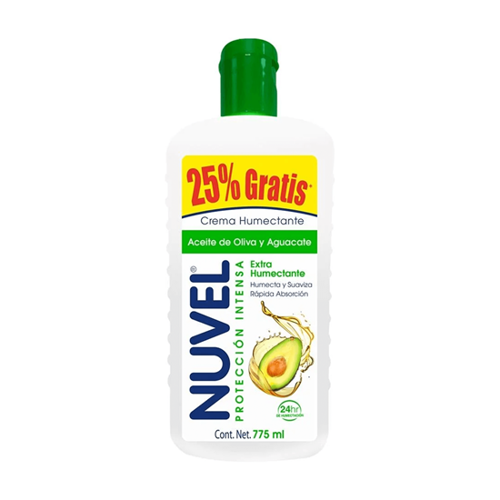 Imagen de Crema corporal humectante con aceite de oliva y aguacate Nuvel Protección Intensa Extra Humectante 750ml