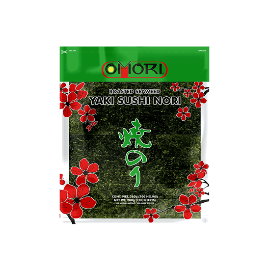 Imagen de Alga marina tostada OMORI Yaki Sushi Nori 100 hojas (280g)
