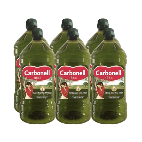 Imagen de Aceite de oliva extra virgen ideal para temperaturas medias/altas Carbonell Selección Especial caja con 6 pzas de 2L c/u