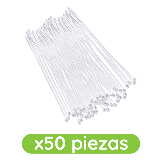 Imagen de Agitador de plástico transparente para bebidas 50 pzas