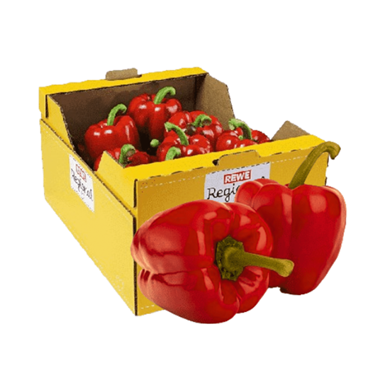Imagen de Pimiento morrón rojo de primera por caja (10kg aprox.)