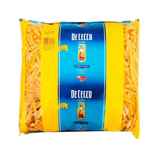 Imagen de Pasta de trigo italiana penne rigate De Cecco presentación food service 3 kg