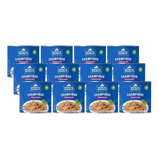 Imagen de Champiñones rebanados Monteblanco caja con 12 latas de 800g c/u