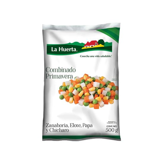 Imagen de Combinado Primavera de vegetales (zanahoria, elote papa y chícharo) congelados La Huerta 500g
