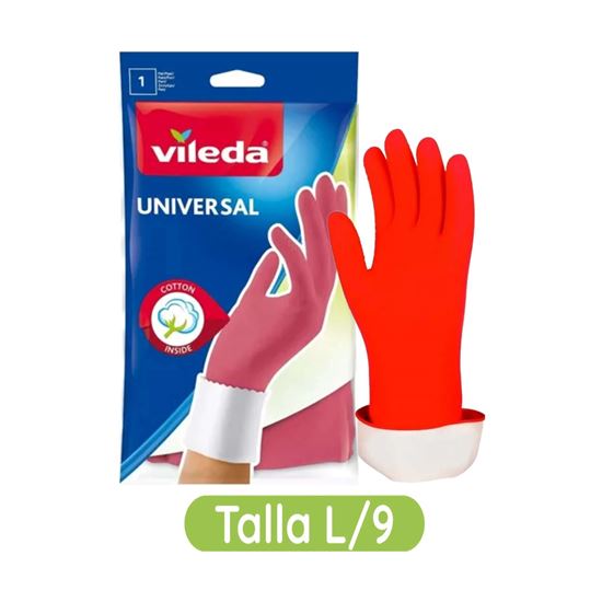 Imagen de Guantes multiusos de látex talla 9 (L) Vileda Universal 1 par