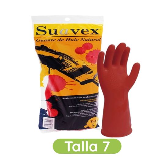 Imagen de Guantes multiusos de hule natural talla 7 Suavex 1 par